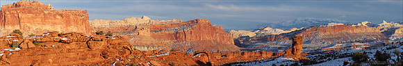 Lengthening Shadows at Sundown, Capitol Reef Park, Utah
